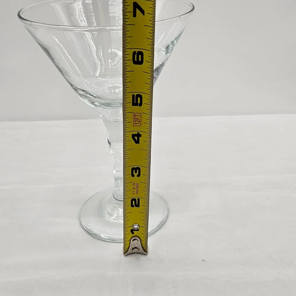 Libbey37799 Z-Stem Clear Martini Glass Modern Sculptural Barware‎ 7 Inch